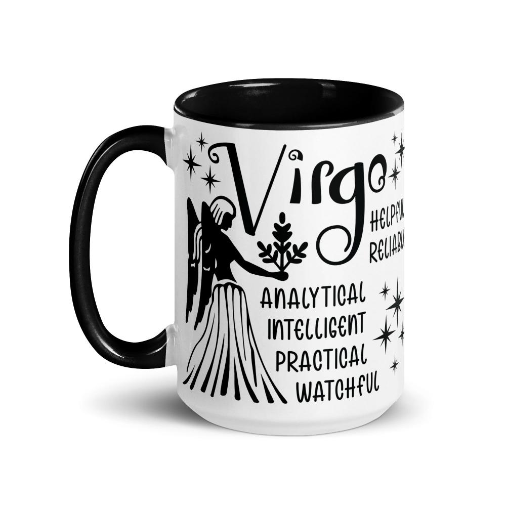 Virgo Zodiac Positive Traits 15 oz Mug with Black Handle - https://ascensionemporium.net